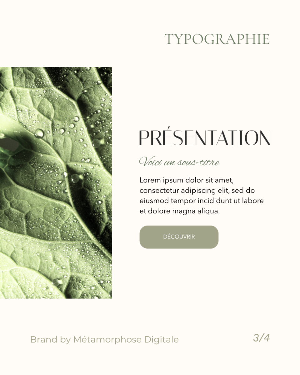 identité typographie site web facialiste Paris