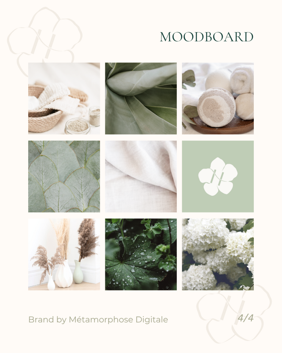 identité moodboard site web facialiste Paris