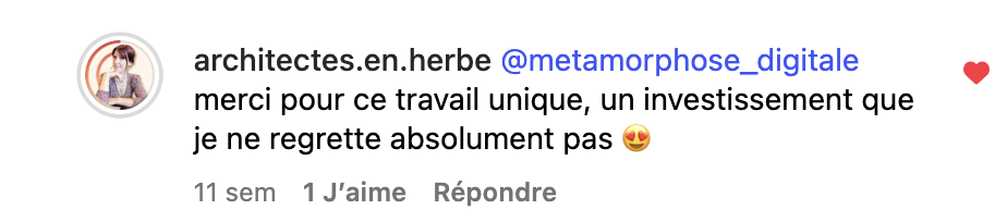 Témoignage instagram claire architecte