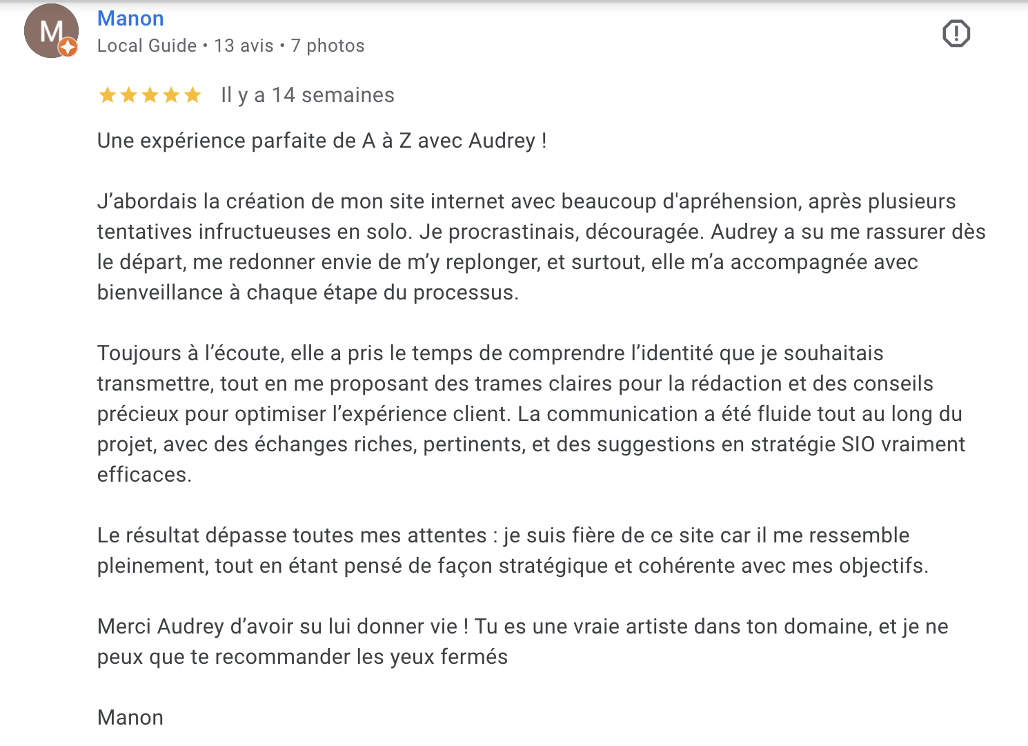 Témoignage Manon photographe